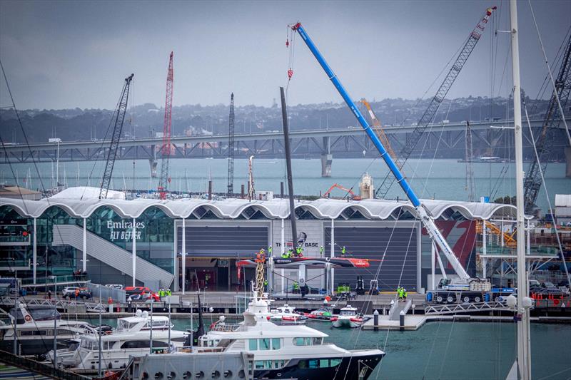 Emirates Team New Zealand AC75 is revealed for the first time in Auckland - Thursday September 5, 2019 photo copyright Emirates Team New Zealand taken at Royal New Zealand Yacht Squadron and featuring the AC75 class