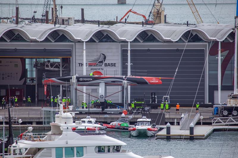 Emirates Team New Zealand AC75 is revealed for the first time in Auckland - Thursday September 5, 2019 photo copyright Emirates Team New Zealand taken at Royal New Zealand Yacht Squadron and featuring the AC75 class