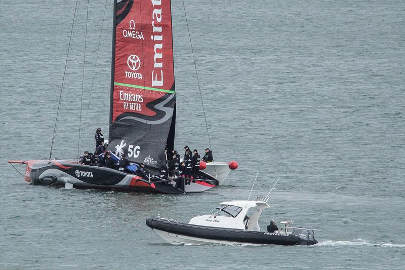 Emirates Team New Zealand - Luna Rossa spy boat in close attendance - Auckland, September 11, 2019 - photo © Richard Gladwell