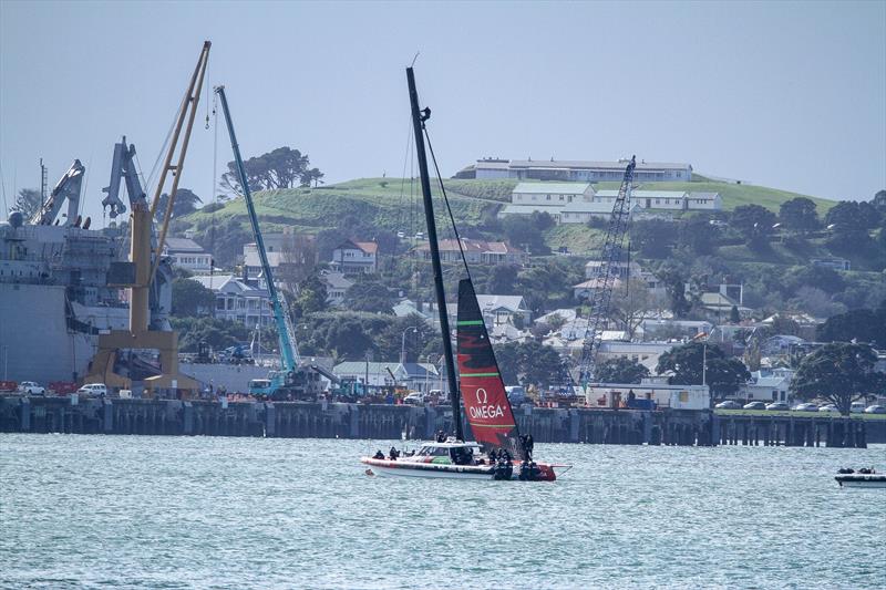 Emirates Team New Zealand - hoist jib - Auckland, September 11, 2019 - photo © Richard Gladwell