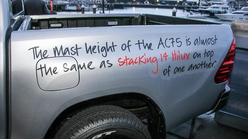 Emirates Team New Zealand - seen on a Toyota HiLux at the Emirates Team NZ launch - Auckland, September 06, 2019 photo copyright Richard Gladwell taken at Royal New Zealand Yacht Squadron and featuring the AC75 class