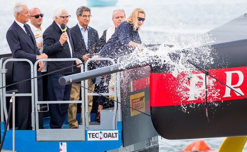 Miuccia Prada in action - Luna Rossa Prada Pirelli - launching AC75 - Cagliari, Sardinia - October 2, 2019 photo copyright Stefano Gattini taken at Circolo della Vela Sicilia and featuring the AC75 class