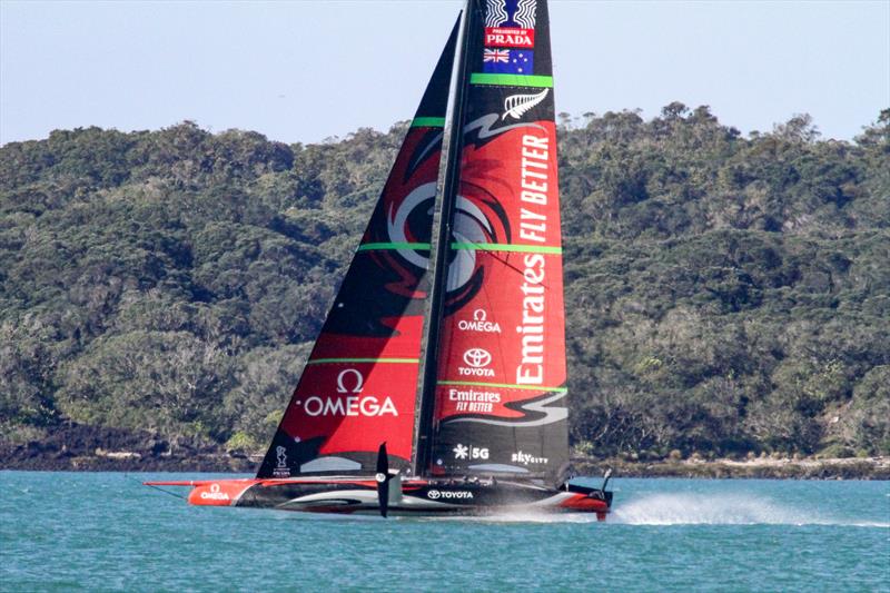 Emirates Team New Zealand - Waitemata Harbour - October 12, 2019 photo copyright Richard Gladwell taken at Royal New Zealand Yacht Squadron and featuring the AC75 class