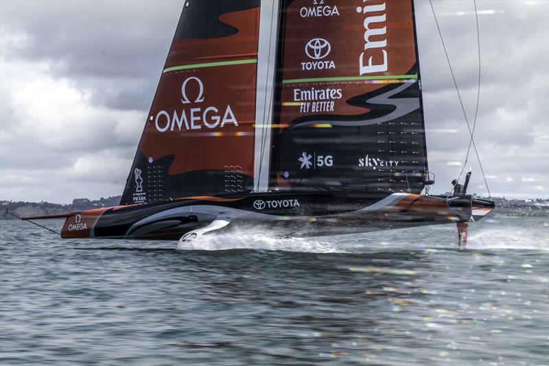 Emirates Team New Zealand's AC75 'Te Aihe' on the Waitemata Harbour in Auckland, New Zealand 36th America's Cup photo copyright Emirates Team New Zealand taken at Royal New Zealand Yacht Squadron and featuring the AC75 class