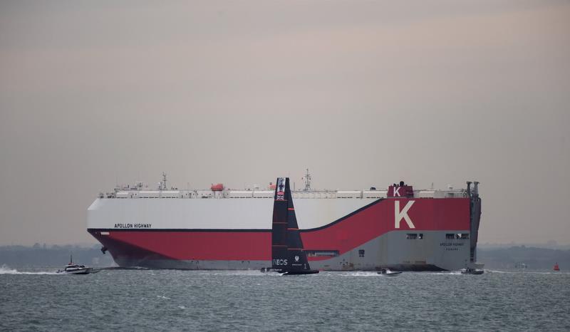 INEOS Team UK test sailing in the Solent - October 2019 photo copyright John Green taken at Gurnard Sailing Club and featuring the AC75 class