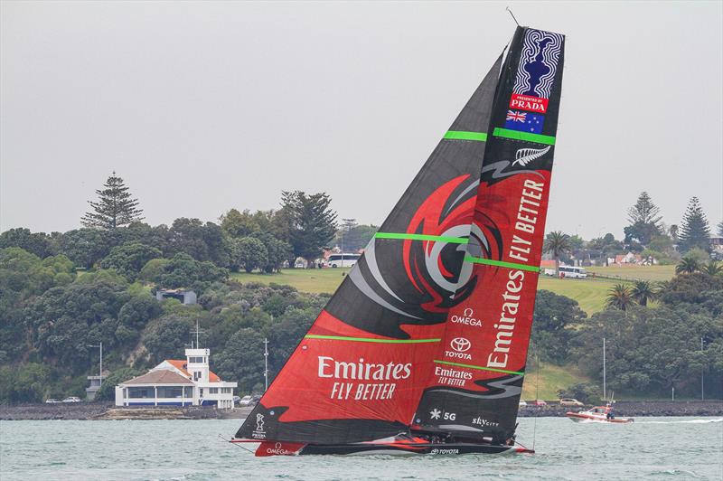 Emirates Team New Zealand's Te Aihe, Waitemata Harbour, November 6, 2019 photo copyright Richard Gladwell / Sail-World.com taken at Royal New Zealand Yacht Squadron and featuring the AC75 class