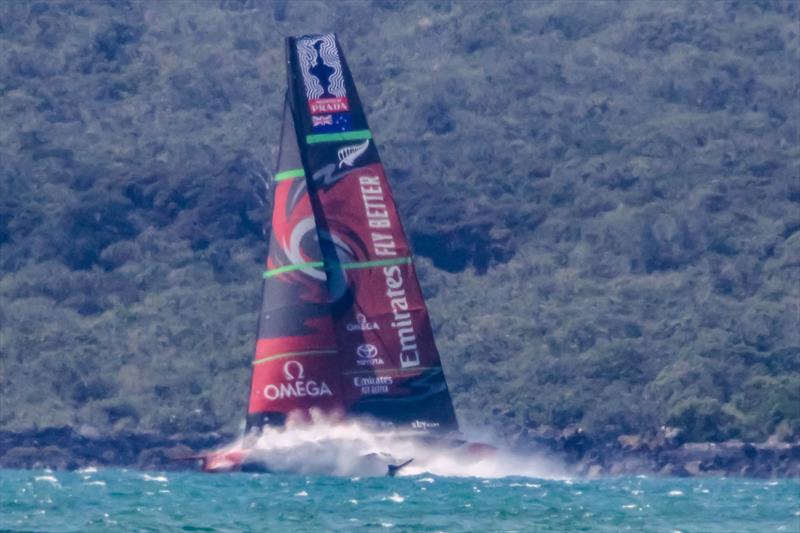 Emirates Team New Zealand's Te Aihe, Waitemata Harbour, November 7, 2019 photo copyright Richard Gladwell / Sail-World.com taken at Royal New Zealand Yacht Squadron and featuring the AC75 class