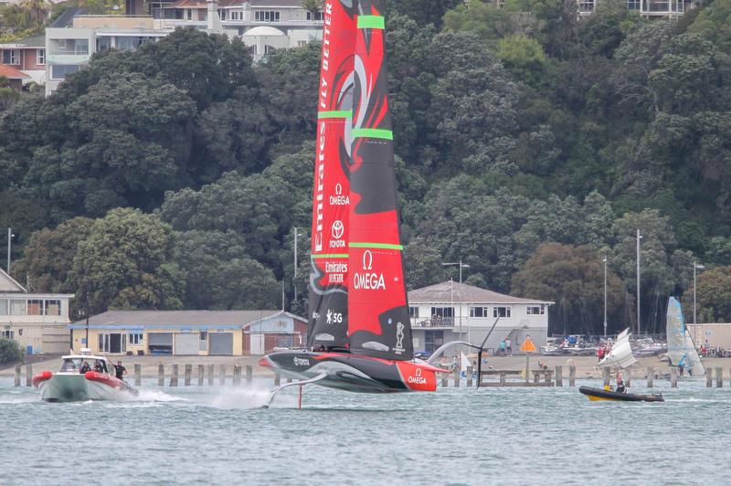 Emirates Team New Zealand gets amongst the 49ers ahead of the 2019 Hyundai World Championship - Waitemata Harbour - November 19, 2019 - photo © Richard Gladwell / Sail-World.com