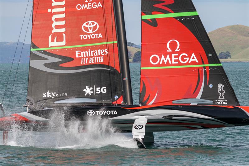 Emirates Team New Zealand - AC75 - Te Aihe rolls into a tack - December 11, 2019, Waitemata Harbour photo copyright Richard Gladwell / Sail-World.com taken at Royal New Zealand Yacht Squadron and featuring the AC75 class