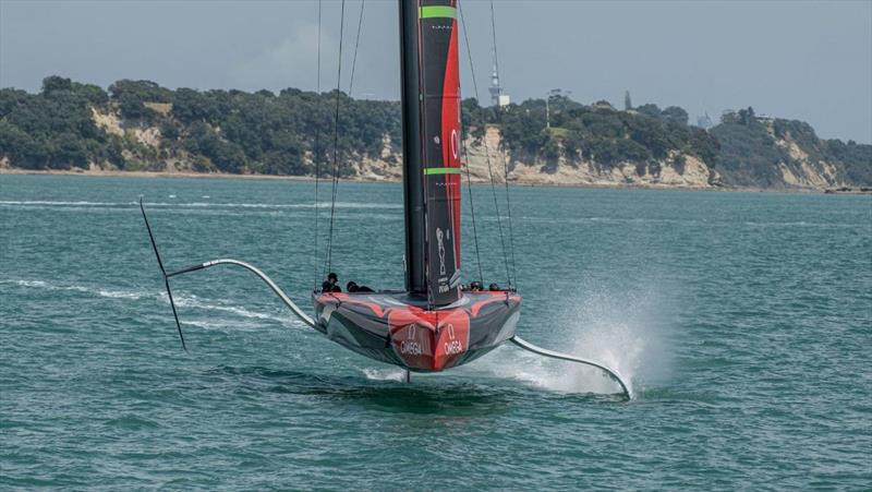 Emirates Team NZ's Te Aihe training in The Paddock, Eastern Beach photo copyright Emirates Team New Zealand taken at Royal New Zealand Yacht Squadron and featuring the AC75 class