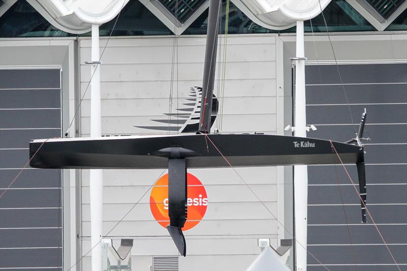 Emirates Team New Zealand launch their test boat - Auckland - January 22, 2020 photo copyright Richard Gladwell / Sail-World.com taken at Royal New Zealand Yacht Squadron and featuring the AC75 class