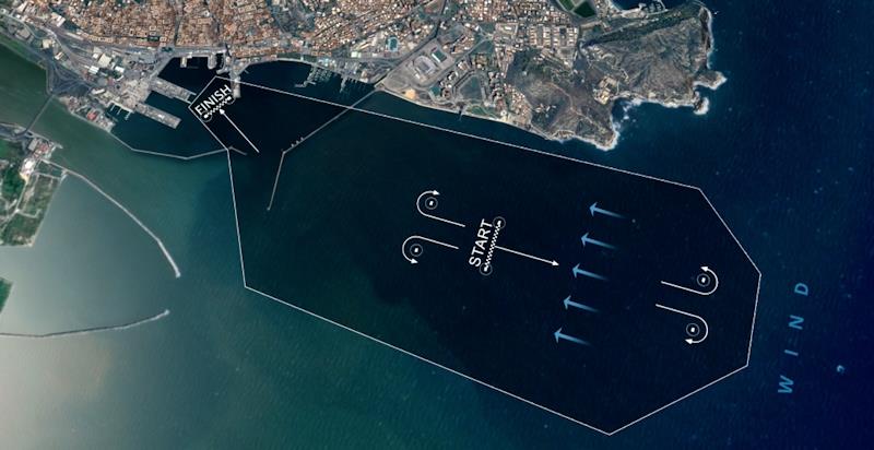 Race area for ACWS Sardegna – Cagliari photo copyright ACWS taken at  and featuring the AC75 class