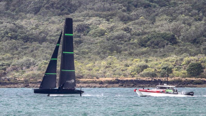 Te Kahu - first sail - Emirates Team New Zealand test AC75 - Waitemata Harbour - January 28, 2020 photo copyright Richard Gladwell / Sail-World.com taken at Royal New Zealand Yacht Squadron and featuring the AC75 class