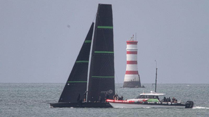 Te Kahu - first sail - Emirates Team New Zealand test AC75 - Waitemata Harbour - January 28, 2020 photo copyright Richard Gladwell / Sail-World.com taken at Royal New Zealand Yacht Squadron and featuring the AC75 class