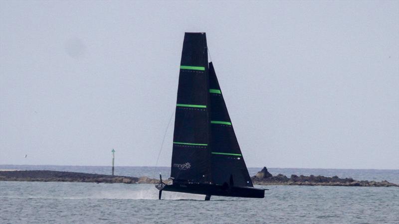 Te Kahu - first sail - Emirates Team New Zealand test AC75 - Waitemata Harbour - January 28, 2020 photo copyright Richard Gladwell / Sail-World.com taken at Royal New Zealand Yacht Squadron and featuring the AC75 class