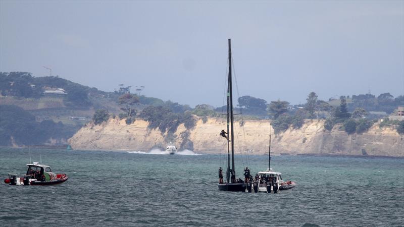 Te Kahu - first sail - Emirates Team New Zealand test AC75 - Waitemata Harbour - January 28, 2020 photo copyright Richard Gladwell / Sail-World.com taken at Royal New Zealand Yacht Squadron and featuring the AC75 class