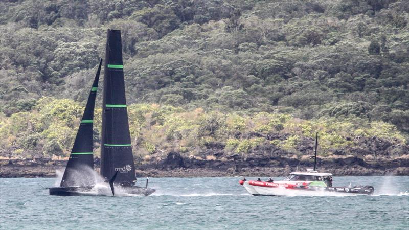 Te Kahu - first sail - Emirates Team New Zealand test AC75 - Waitemata Harbour - January 28, 2020 photo copyright Richard Gladwell / Sail-World.com taken at Royal New Zealand Yacht Squadron and featuring the AC75 class