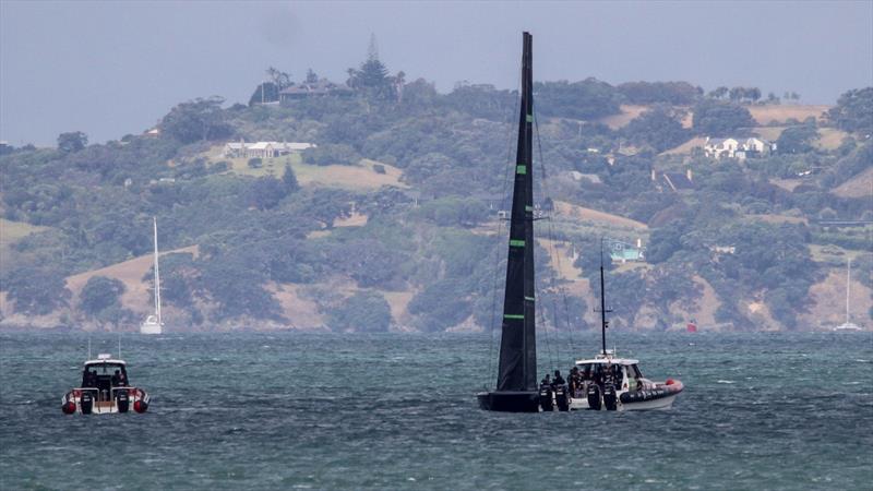 Te Kahu - first sail - Emirates Team New Zealand test AC75 - Waitemata Harbour - January 28, 2020 photo copyright Richard Gladwell / Sail-World.com taken at Royal New Zealand Yacht Squadron and featuring the AC75 class