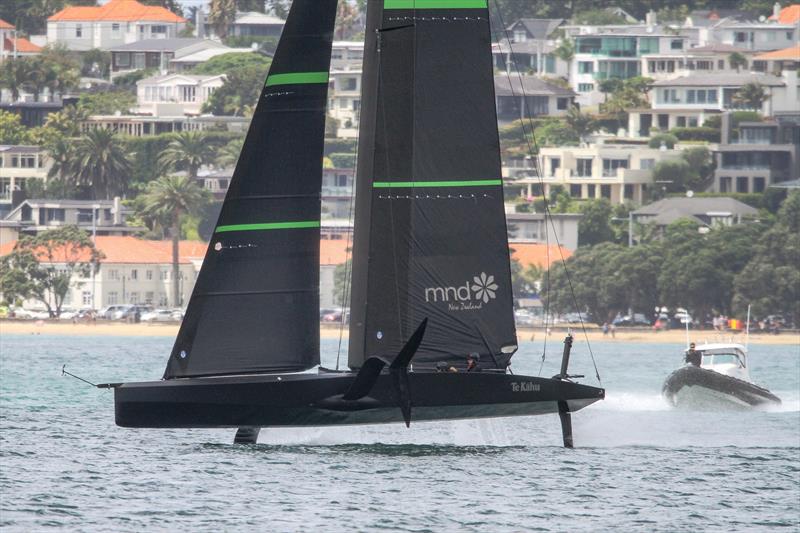 Te Kahu - Emirates Team New Zealand test AC75 - Waitemata Harbour - January 29, 2020 photo copyright Richard Gladwell / Sail-World.com taken at Royal New Zealand Yacht Squadron and featuring the AC75 class