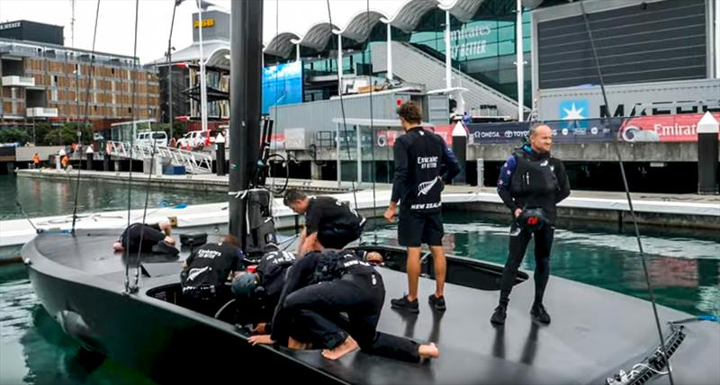 Te Kahu - Emirates Team New Zealand test AC75 - Viaduct Harbour Harbour - January 29, 2020 - photo © Richard Gladwell / Sail-World.com