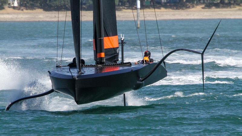 - Te Kahu - Emirates Team New Zealand - Waitemata Harbour - February 20, 2020. The mainsail foot is close to the deck - similar to the AC40 - photo © Richard Gladwell / Sail-World.com