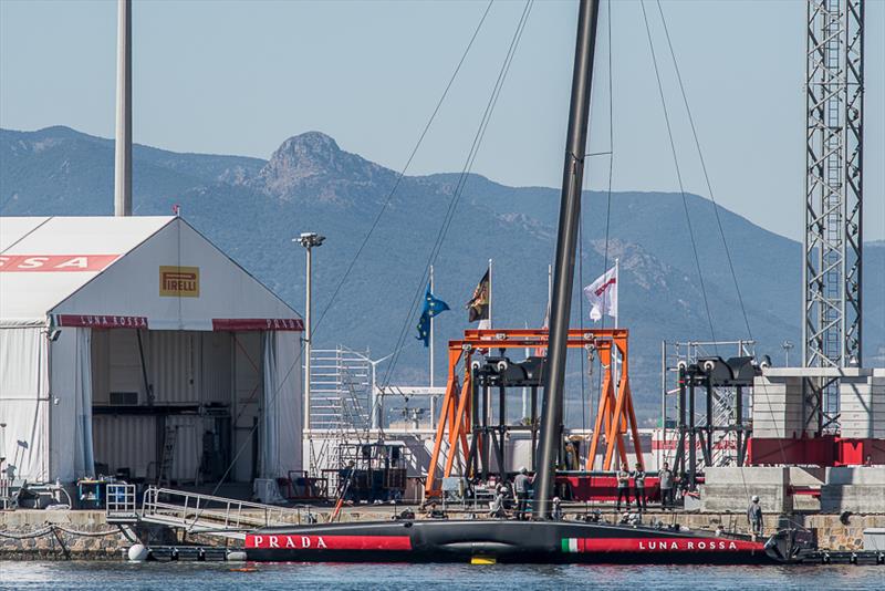 Luna Rossa's AC75 docked at the team base in Cagliari, Sardinia - February 25, 2020 photo copyright Alessandro Spiga taken at Circolo della Vela Sicilia and featuring the AC75 class