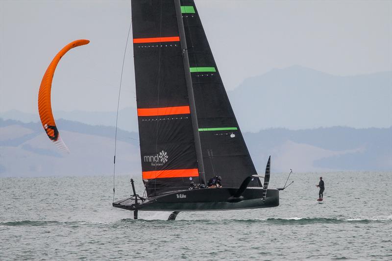 Te Kaahu - Emirates Team New Zealand Test Boat - February 15, 2020 - Waitemata Harbour photo copyright Richard Gladwell / Sail-World.com taken at  and featuring the AC75 class