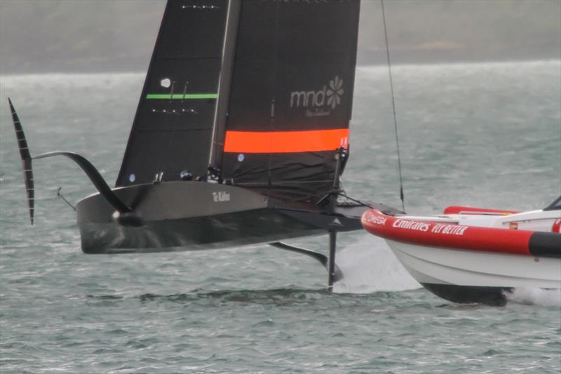 Te Kaahu - Emirates Team New Zealand's test boat - May 7, 2020 - Waitemata Harbour photo copyright Richard Gladwell / Sail-World.com taken at  and featuring the AC75 class