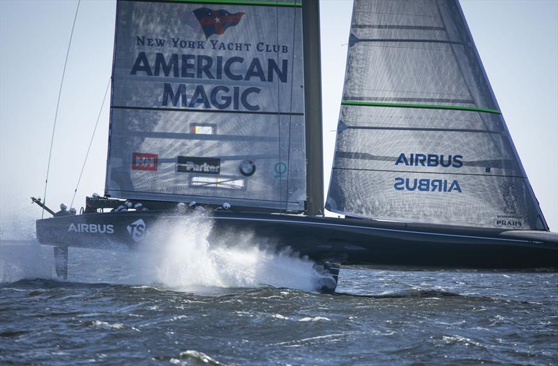 American Magic's AC75 Defiant testing operations in Pensacola, Florida. - photo © Clarke/American Magic