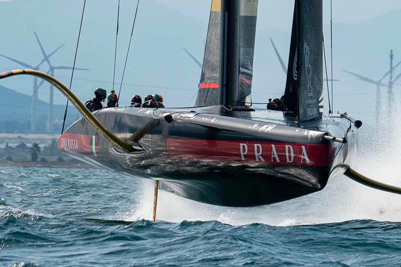 Luna Rossa Prada Pirelli training off their base in Cagliari, Sardinia - June 2020 photo copyright Carlo Borlenghi / Luna Rossa taken at Circolo della Vela Sicilia and featuring the AC75 class