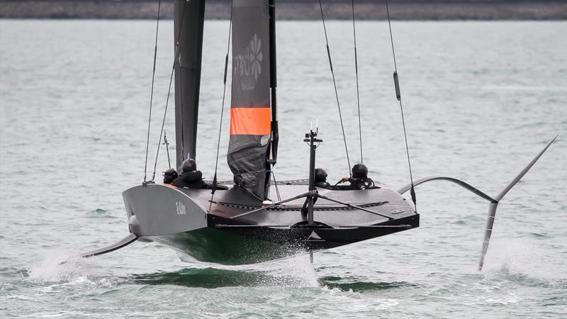 Emirates Team NZ's test boat in action on the Waitemata harbour, March 2020 photo copyright Richard Gladwell / Sail-World.com taken at Royal New Zealand Yacht Squadron and featuring the AC75 class