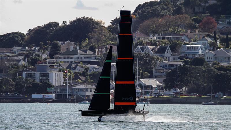 Emirates Team NZ's Test boat - Te Kahu - Waitemata Harbour, June 2020 photo copyright Richard Gladwell / Sail-World.com taken at Royal New Zealand Yacht Squadron and featuring the AC75 class