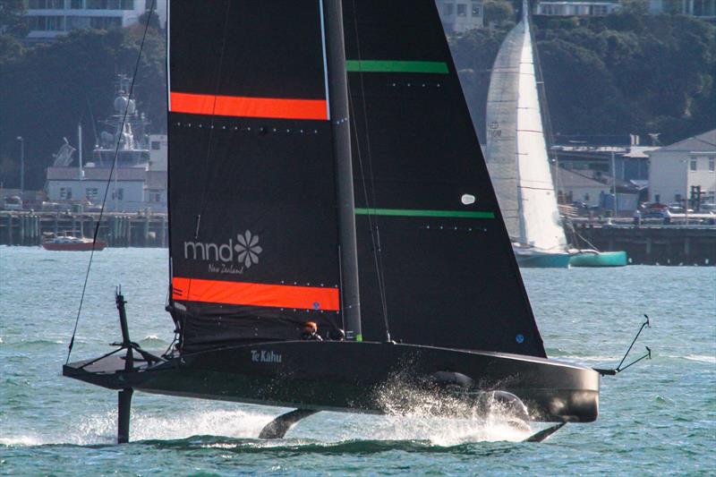 Emirates Team NZ's Test boat - Te Kahu - Waitemata Harbour, June 2020 photo copyright Richard Gladwell / Sail-World.com taken at Royal New Zealand Yacht Squadron and featuring the AC75 class