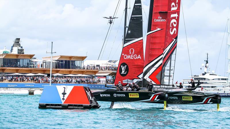 Americas's Cup Village, Bermuda 12th June 2017. Emirates Team New Zealand  with the Louis Vuitton Challenger