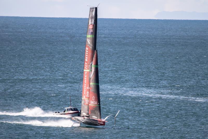 Emirates Team New Zealand's AC75, Te Aihe gets sailing again in Auckland - June 30, 2020 photo copyright Richard Gladwell / Sail-World.com taken at Royal New Zealand Yacht Squadron and featuring the AC75 class