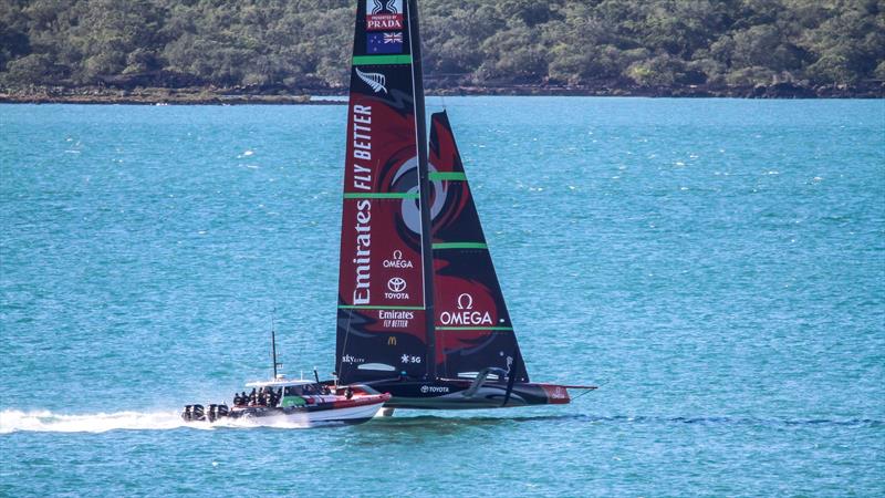 Emirates Team New Zealand's AC75, Te Aihe gets sailing again in Auckland - June 30, 2020 - photo © Richard Gladwell / Sail-World.com