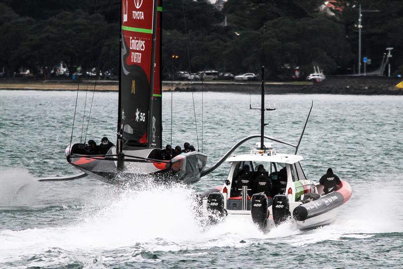 Emirates Team NZ' s AC75 Te Aihe - Auckland - July 1, 2020 - photo © Richard Gladwell / Sail-World.com