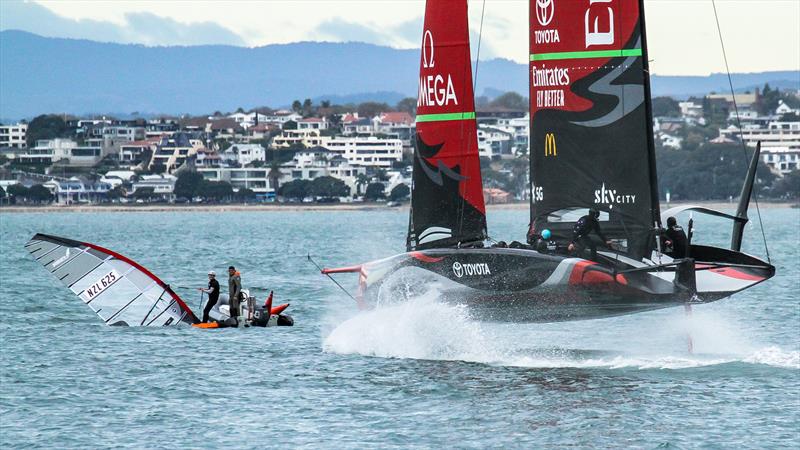 Emirates Team NZ' s AC75 Te Aihe - Auckland - July 1, 2020 photo copyright Richard Gladwell / Sail-World.com taken at Royal New Zealand Yacht Squadron and featuring the AC75 class