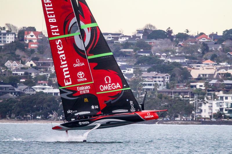 Emirates Team NZ' s AC75 Te Aihe - Auckland - July 1, 2020 photo copyright Richard Gladwell / Sail-World.com taken at Royal New Zealand Yacht Squadron and featuring the AC75 class