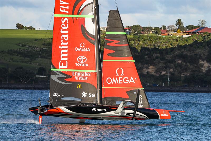 Te Aihe  - AC75 - Emirates Team New Zealand, July 12, Waitemata Harbour, Auckland, New Zealand photo copyright Richard Gladwell / Sail-World.com taken at Royal New Zealand Yacht Squadron and featuring the AC75 class