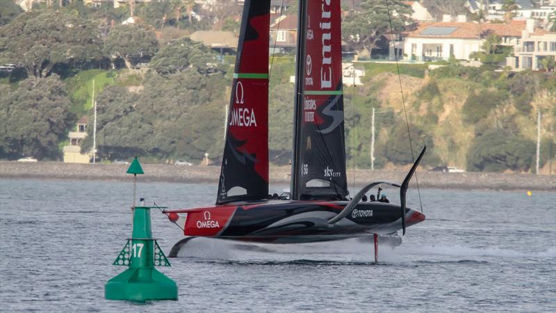 Te Aihe - AC75 - Emirates Team New Zealand - July 13, 2020 - Waitemata Harbour, Auckland, New Zealand photo copyright Richard Gladwell / Sail-World.com taken at Royal New Zealand Yacht Squadron and featuring the AC75 class