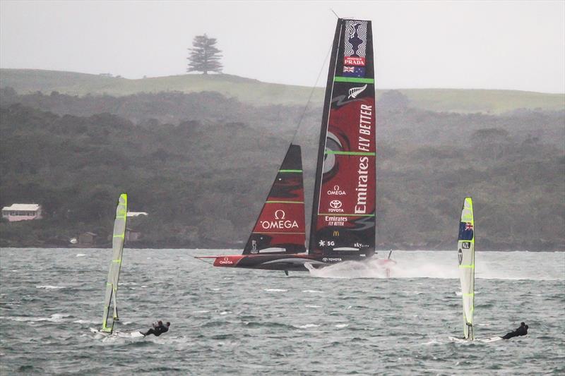 Te Aihe - AC75 - Emirates Team New Zealand - July 15, 2020 - Waitemata Harbour, Auckland, New Zealand photo copyright Richard Gladwell / Sail-World.com taken at Royal New Zealand Yacht Squadron and featuring the AC75 class