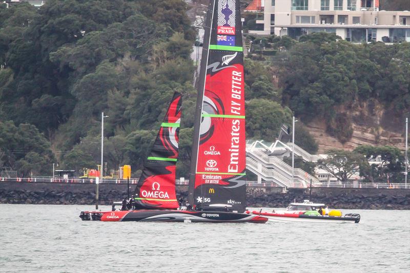 Te Aihe - AC75 - Emirates Team New Zealand - July 15, Waitemata Harbour, Auckland, New Zealand photo copyright Richard Gladwell / Sail-World.com taken at Royal New Zealand Yacht Squadron and featuring the AC75 class