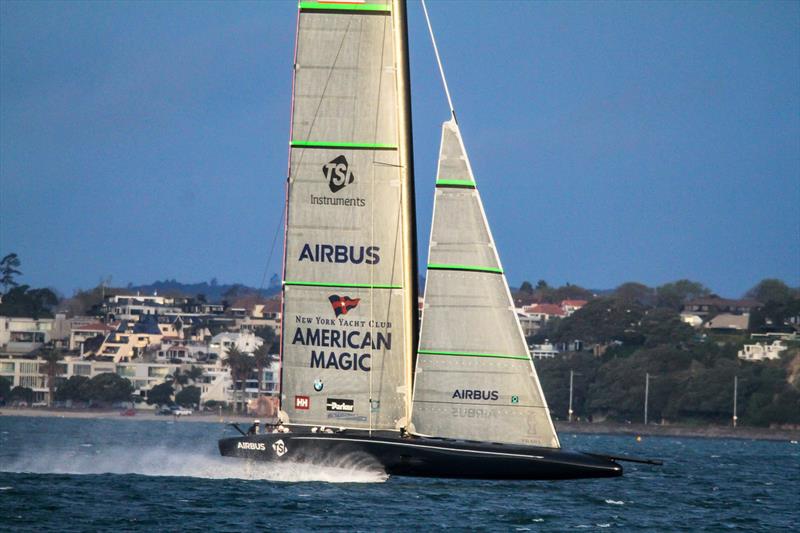 American Magic - Defiant - Auckland - August 17, 2020 - Waitemata Harbour - 36th America's Cup photo copyright Richard Gladwell / Sail-World.com taken at Royal New Zealand Yacht Squadron and featuring the AC75 class