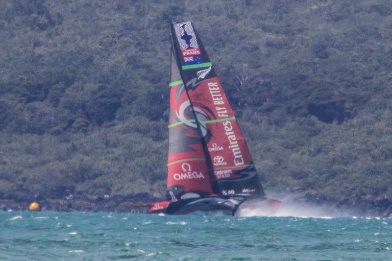 Flashback: Te Aihe - AC75 - Emirates Team New Zealand rolls out to windward in a fresh sea breeze- Hauraki Gulf - November 7, 2019 - 36th America's Cup photo copyright Richard Gladwell / Sail-World.com taken at Royal New Zealand Yacht Squadron and featuring the AC75 class
