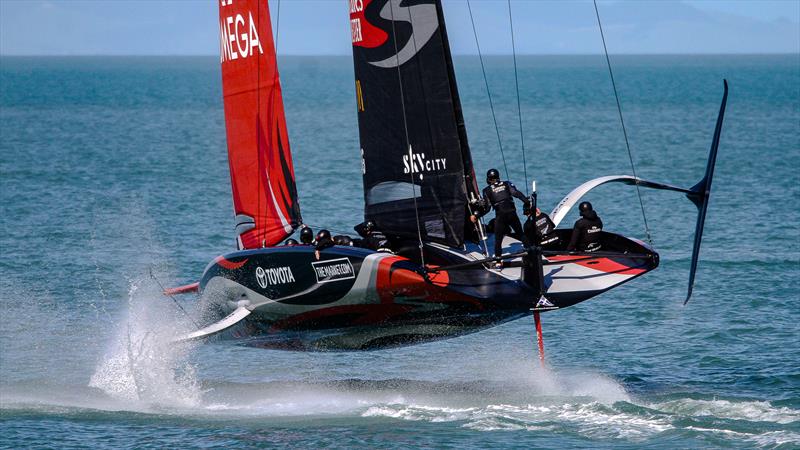 Te Aihe, Emirates Team New Zealand - October 05, 2020 - Waitemata Harbour - America's Cup 36 photo copyright Richard Gladwell / Sail-World.com taken at Royal New Zealand Yacht Squadron and featuring the AC75 class