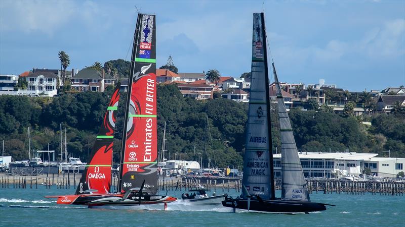 Emirates Team New Zealand and American Magic - Stadium Course - Waitemata Harbour - September 21, 2020 - photo © Richard Gladwell / Sail-World.com