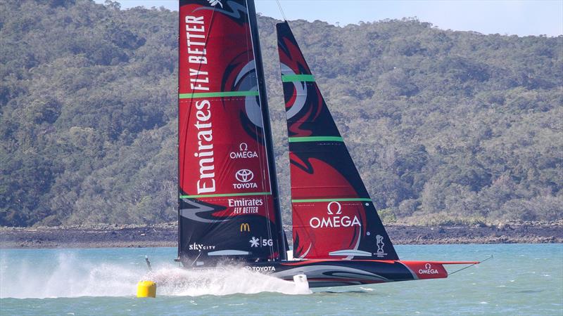 Emirates Team New Zealand round one of their racing marks - Stadium Course - Waitemata Harbour - September 21, 2020 - photo © Richard Gladwell / Sail-World.com