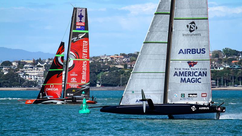 Emirates Team New Zealand and American Magic - Stadium Course - Waitemata Harbour - September 21, 2020 - photo © Richard Gladwell / Sail-World.com