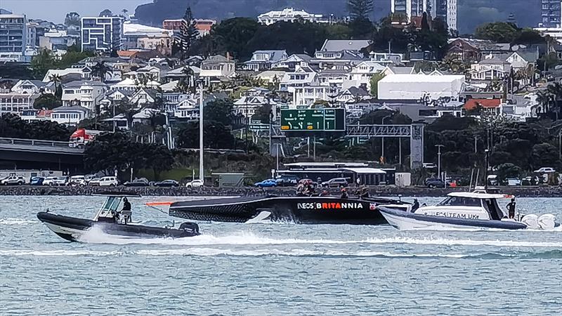 INEOS Team UK - Foiling trial - Waitemata Harbour - October 19, 2020 - 36th America's Cup photo copyright Richard Gladwell / Sail-World.com taken at Royal New Zealand Yacht Squadron and featuring the AC75 class